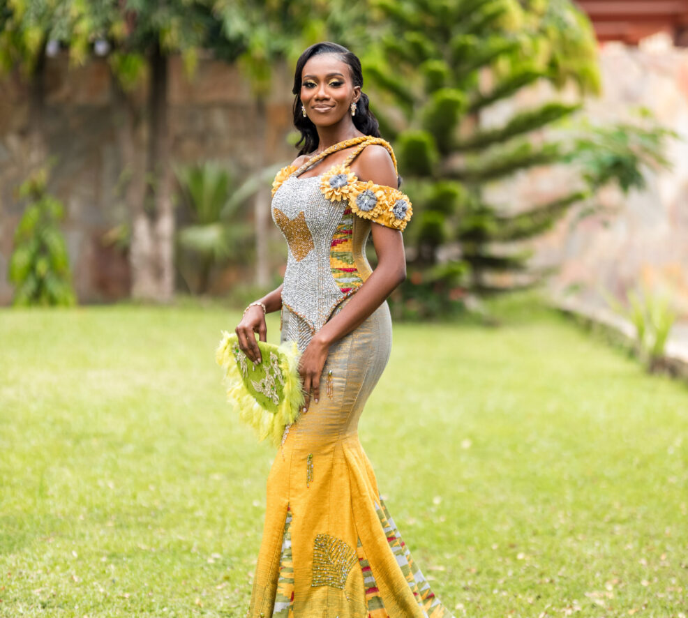 Gold garden bespoke Kente gown inspiration