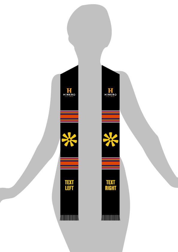 Black Kente Graduation Stole-07