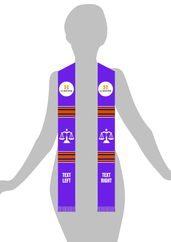 purple Kente Graduation Stole-46